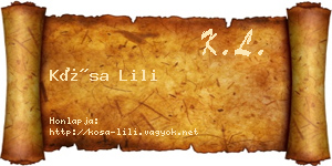 Kósa Lili névjegykártya