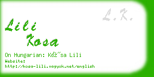 lili kosa business card